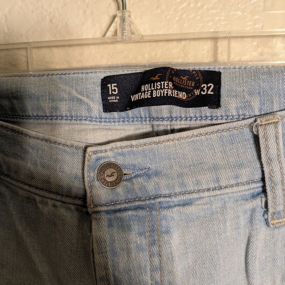 Holister Light Blue Distressed Jeans Size 15 W32 - Picture 6 of 8